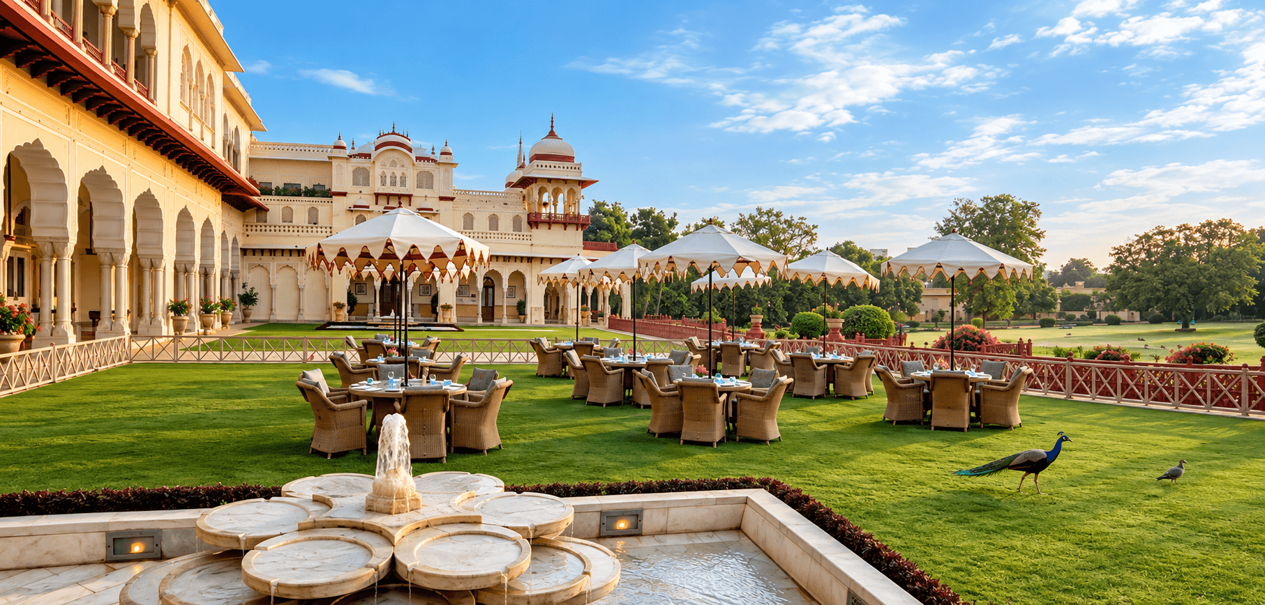 Mughal Garden at Rambagh Palace
